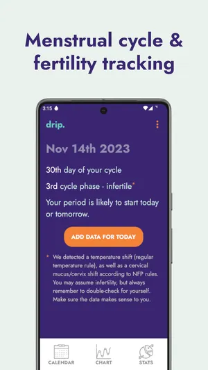 drip menstrual cycle and fertility tracking